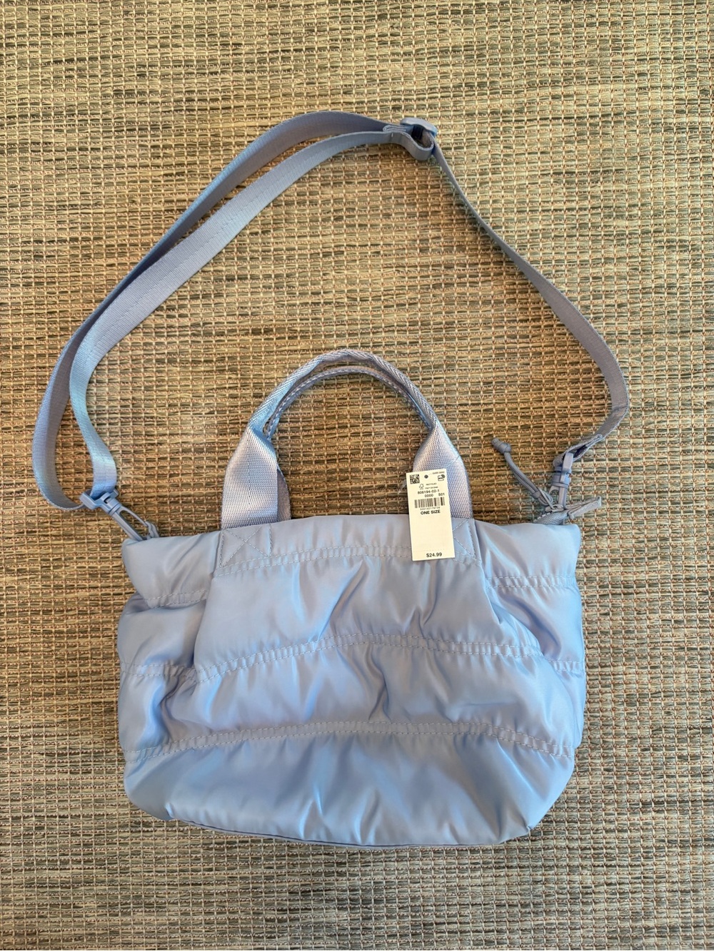 Old Navy Light Blue Quilted Crossbody Tote - Women's Bag